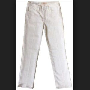 NWT {Tory Burch} White Sadie Straight Leg Cropped Jean